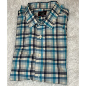 Untuckit Men’s Large Buttondown LongSleeve 100% Cotton Plaid Shirt